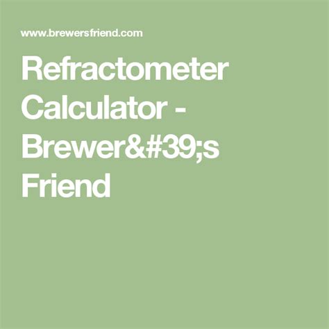 https www brewersfriend com refractometer calculator|refractometer for brewing.